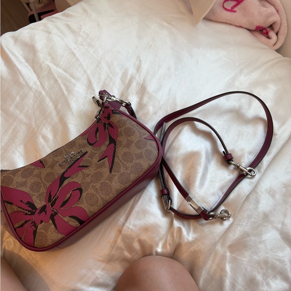 NWT Coach Teri brown and pink bow bag - Picture 5 of 5